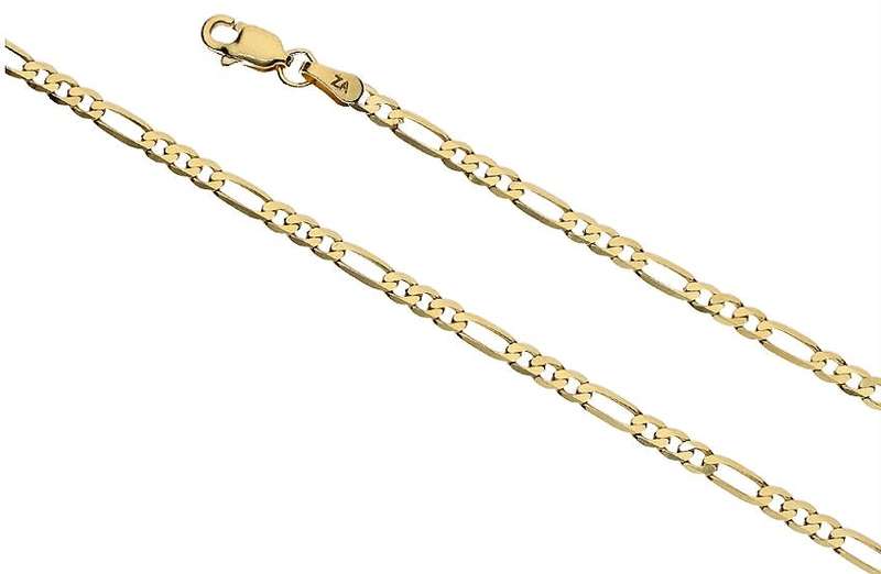 9k / 9ct gold CHAIN: 3+1 Figaro, 2.7mm wide, 60cm