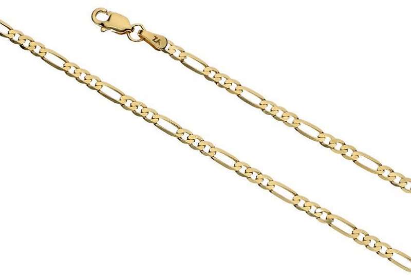 9k / 9ct gold CHAIN: 3+1 Figaro, 2.7mm wide, 50cm