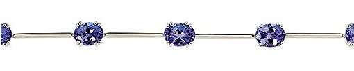 9k / 9ct white gold TENNIS BRACELET: 4.00cttw AAA oval Tanzanites