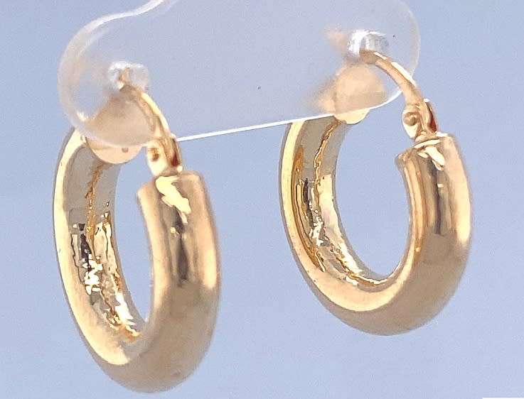 9k / 9ct gold tube hoop EARRINGS: 18x4mm. Limited!