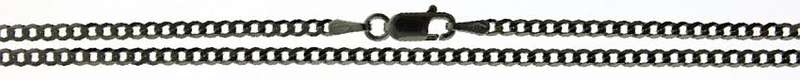 9k / 9ct white gold CHAIN: bevelled curb link, 1.9mm wide, 45cm