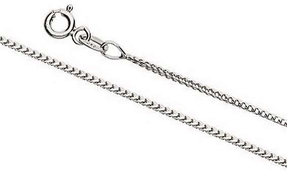9k / 9ct white gold CHAIN: square franco, 1.1mm wide, 45cm