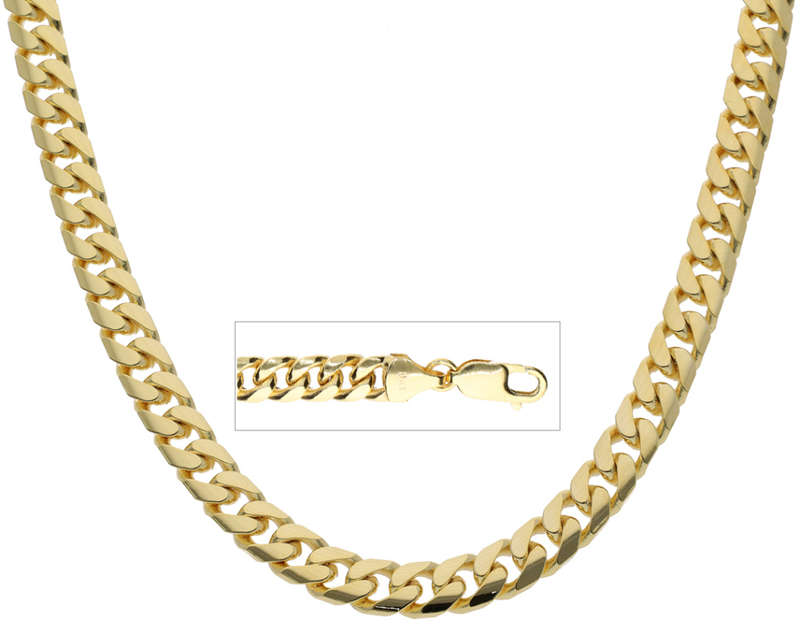 9k / 9ct gold Cuban link CHAIN: 6.8mm wide, 65cm