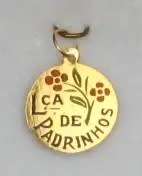 Enamelled disc: 19.2k / 19.2ct Portuguese gold  `Ouro Portugues`. 14.5mm diameter. Ready for you