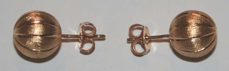 19.2k / 19.2ct Portuguese rose gold 11.3mm ball stud EARRINGS. Ready for you. Last pair!