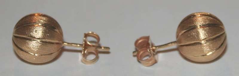 19.2k / 19.2ct Portuguese rose gold 11.3mm ball stud EARRINGS. Ready for you. Last pair!