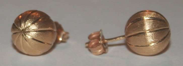 19.2k / 19.2ct Portuguese rose gold 11.3mm ball stud EARRINGS. Ready for you. Last pair!