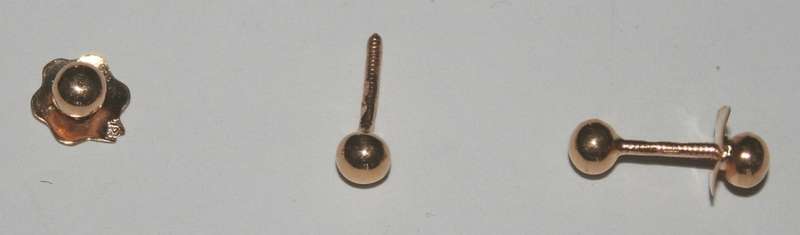 19.2k / 19.2ct Portuguese rose gold 4mm ball stud EARRINGS on screw backs. Ready for you. Last pair!
