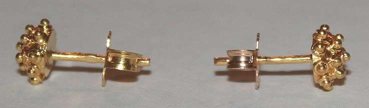 19.2k / 19.2ct Portuguese rose gold Spike / Hedgehog stud EARRINGS. Ready for you. Last pair!