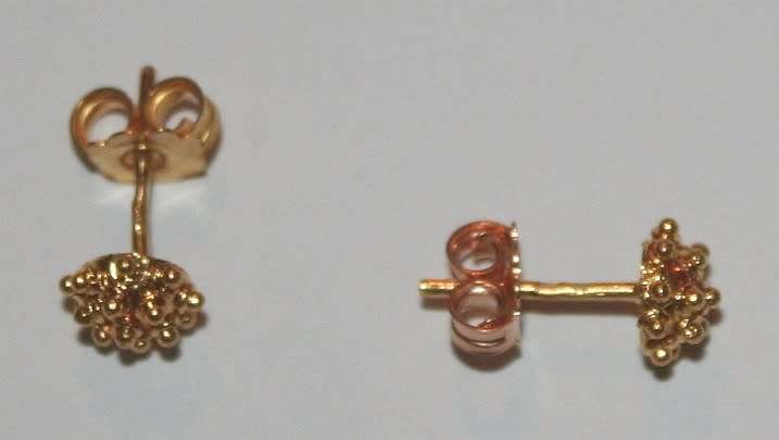 19.2k / 19.2ct Portuguese rose gold Spike / Hedgehog stud EARRINGS. Ready for you. Last pair!