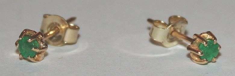 19.2k / 19.2ct Portuguese rose gold & Emerald stud EARRINGS. Ready for you. Last pair!