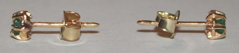 19.2k / 19.2ct Portuguese rose gold & Emerald stud EARRINGS. Ready for you. Last pair!