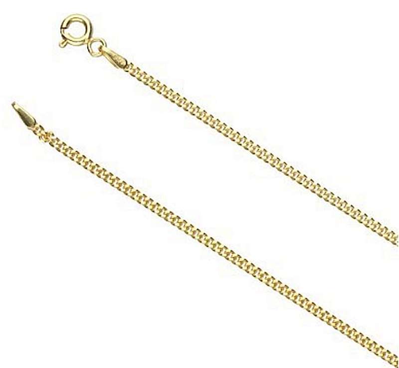 9k / 9ct gold cut curb CHAIN: 1.8mm wide, 45cm