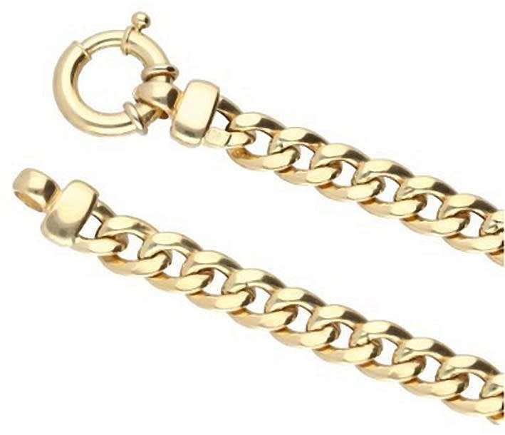 18k / 18ct gold bevelled curb Signoretti CHAIN: 8.2mm wide, 45cm