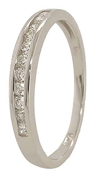 9k / 9ct white gold Eternity RING: 0.20cttw channel set diamonds