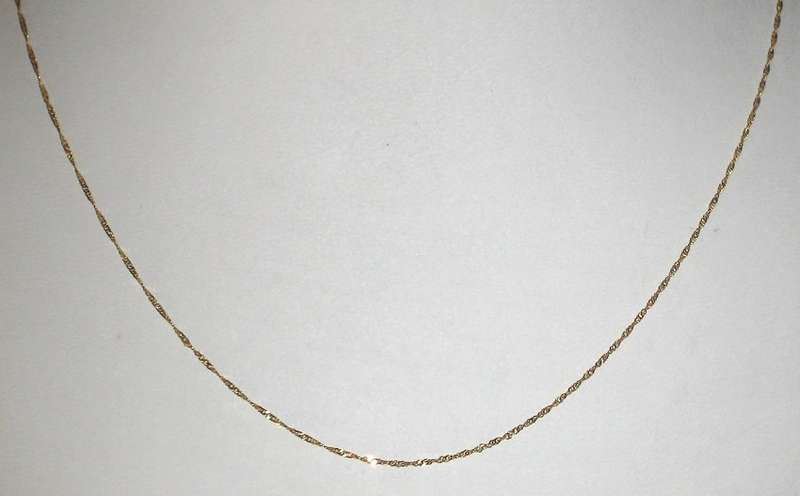 CHAIN = 9ct gold Singapore link, 45cm