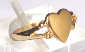 REDUCED MADLY - Heart Signet Ring: 19.2ct rose gold = "Ouro Portugues". Size H-. Ready for you