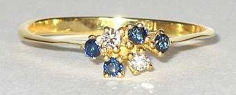 18ct gold RING: Blue Sapphires, Diamonds. Ready for you. Last one!