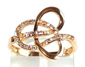 Knot RING: simulated diamonds, 19.2k / 19.2ct rose gold. Ready for you. Last one!