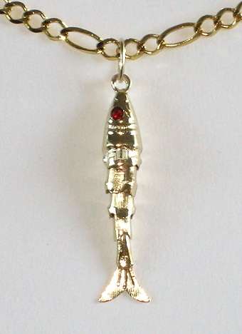 REDUCED MADLY - 9k / 9ct gold Flexible Fish pendant / charm. Ready for you. Last one!