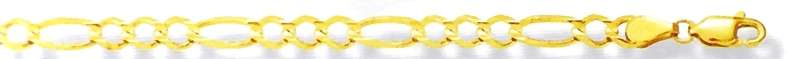 9ct gold CHAIN: 3+1 Figaro Larga, 3.9mm wide, 55cm