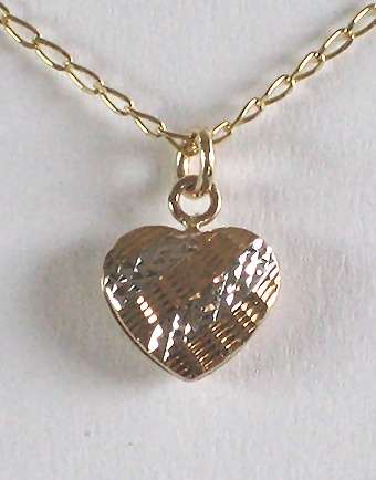 9ct gold Heart Pendant / charm: 2 tone. Ready for you