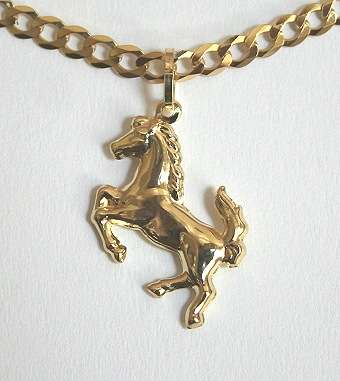 9ct gold Prancing Horse Pendant