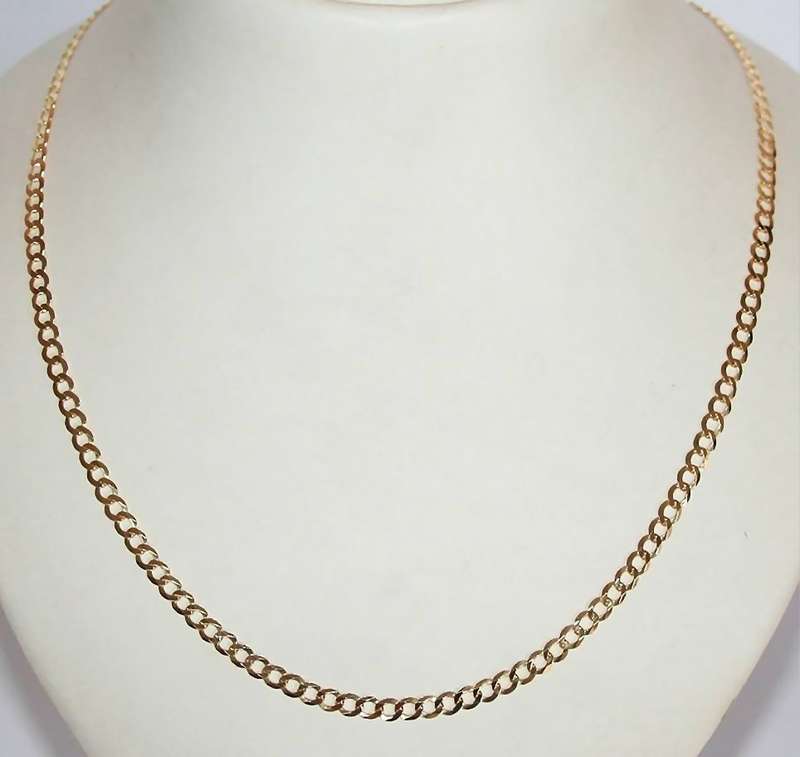 9k / 9ct gold Curb CHAIN: 4.8mm wide, 55cm