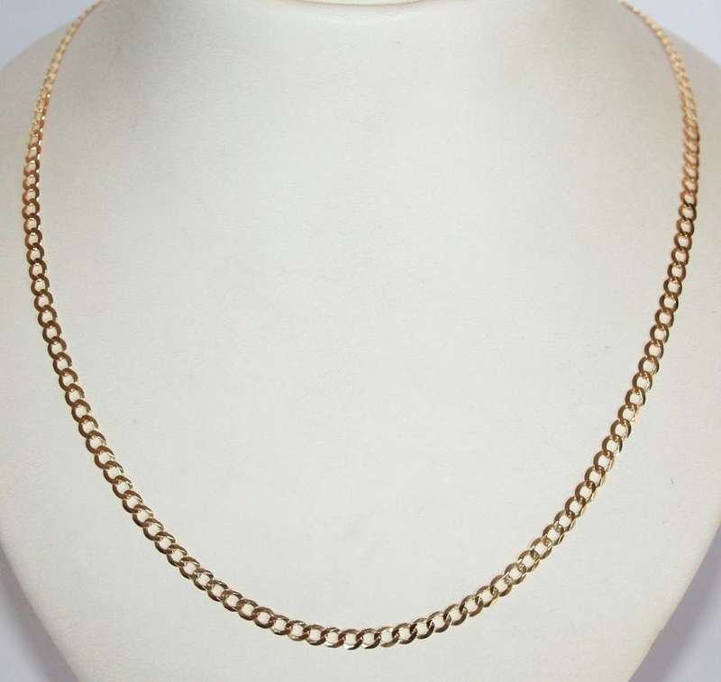 9k / 9ct gold Curb CHAIN: 3.8mm wide, 60cm