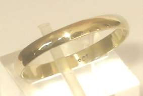 9k / 9ct gold Wedding Band / Ring, 3mm wide, half round, size Q, R or S