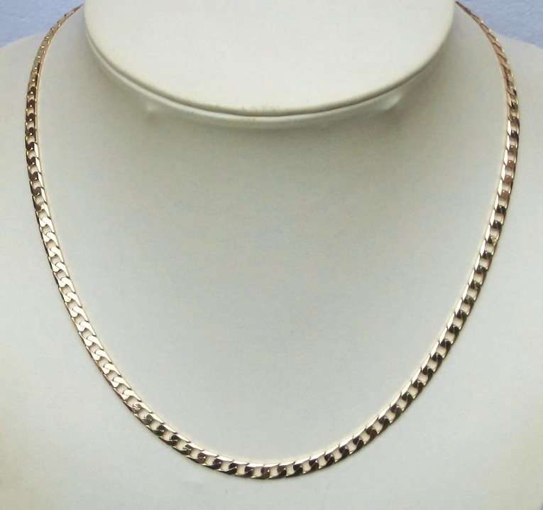 9k / 9ct gold CHAIN: Square curb, 5.9mm, 60cm