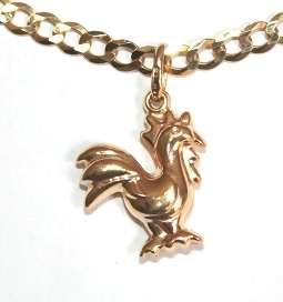 9k / 9ct gold ROOSTER charm / pendant. Ready for you. Last one!