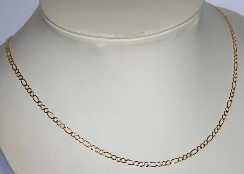 9k / 9ct gold CHAIN: 3+1 Figaro Larga, 3.2mm wide, 50cm