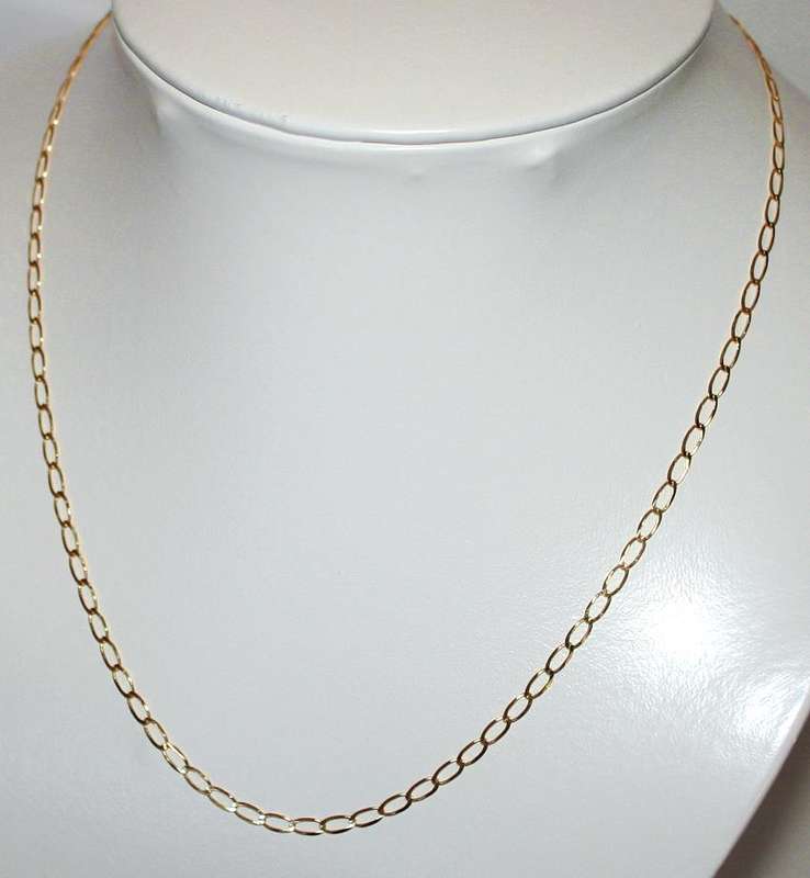 9ct gold Long link CHAIN: 3mm wide, 60cm