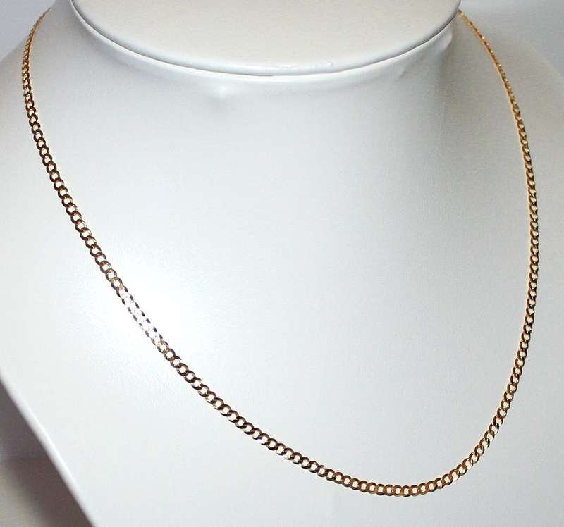 9k / 9ct gold Curb CHAIN: 3mm wide, 55cm