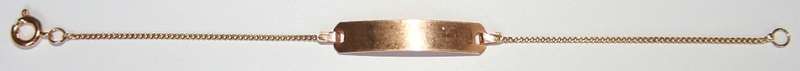 19.2k / 19.2ct rose gold Child's / Baby ID Bracelet: cut curb. Ouro Portugues. Ready for you