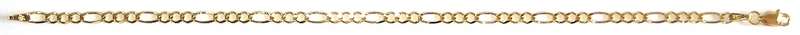 9k / 9kt gold BRACELET: 3+1 Figaro Larga, 3.2mm wide, 19cm. Ready for you