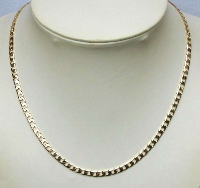 9k / 9ct gold CHAIN: Square curb, 4.9mm, 65cm
