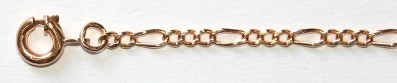 19.2k / 19.2ct Portuguese rose gold BRACELET: 3+1 Figaro, 2.2mm, 22cm. Ready for you. Last one!