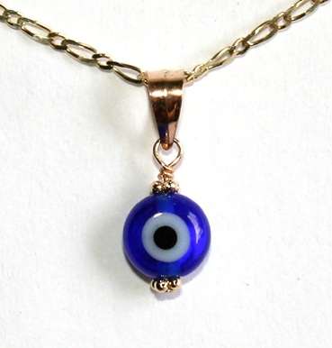 14ct gold All Seeing Eye / Evil Eye Pendant / Charm