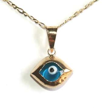 14k / 14ct gold All Seeing Eye / Evil Eye Pendant, eye shaped. Ready for you
