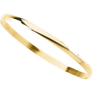9k / 9ct gold domed BANGLE: 4mm wide