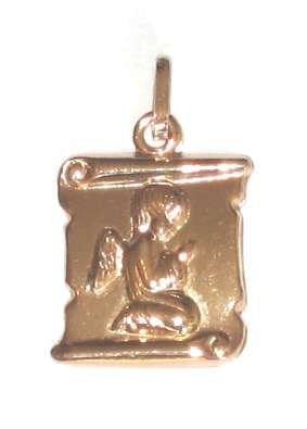 Angel scroll PENDANT: 19.2ct portuguese gold = "Ouro Portugues"