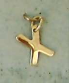 9ct gold "X" initial pendant / charm