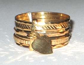 7x Slave Bands: 19.2ct rose gold = 7-aliancas, "Ouro Portugues"