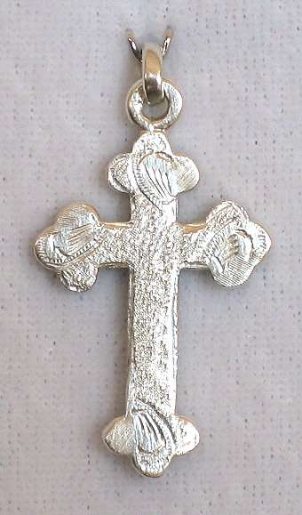 Fancy engraved Cross : sterling silver