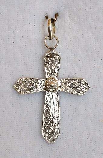 Filigree Cross, sterling silver. Very finely mouth blown. Ready for you