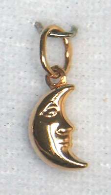 Crescent Moon charm / pendant, 19.2k / 19.2ct rose gold = "Ouro Portugues". Ready for you. Last one!