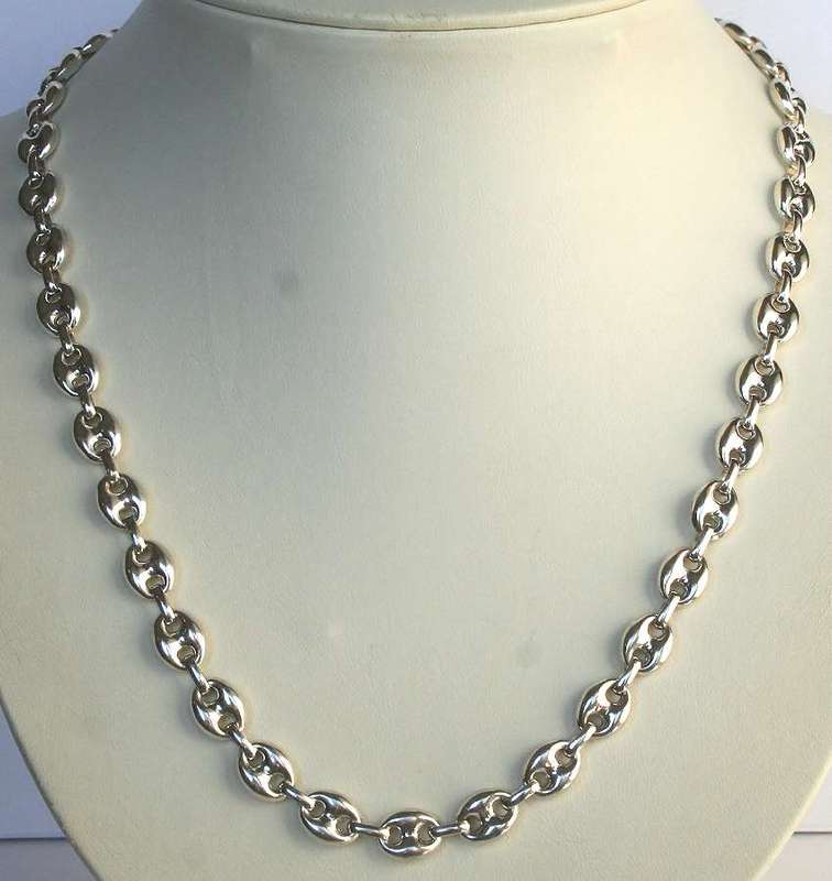 REDUCED = THICK Gucci CHAIN: sterling silver. 9mm wide, 57cm