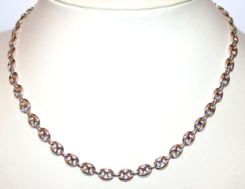 Gucci link CHAIN, sterling silver. 7mm wide, 48cm long